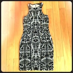 Black & White Floral Graphic Stretch Dress (H&M)